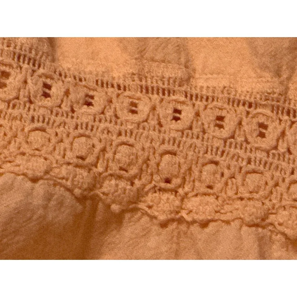 Orange Halter Dress Crochet Embroidered Boho Summer Resort Vacation Beach Vibes - Picture 8 of 8